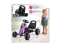 Slickblue 4 Wheel Kids Go Kart Pedal Ride On with Steering and Safe Brake