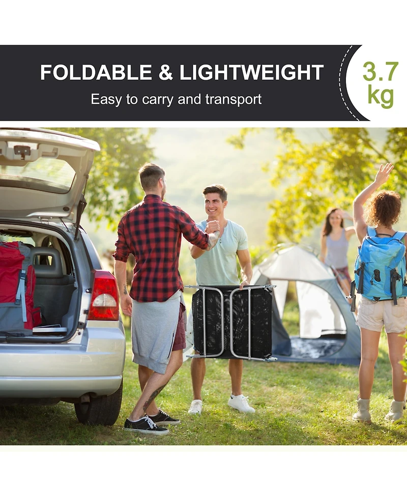 Outsunny Portable Sun Lounger, Lightweight Folding Chaise Lounge Chair w/ Adjustable Backrest & Pillow for Beach, Poolside and Patio