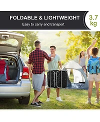 Outsunny Portable Sun Lounger, Lightweight Folding Chaise Lounge Chair w/ Adjustable Backrest & Pillow for Beach, Poolside and Patio