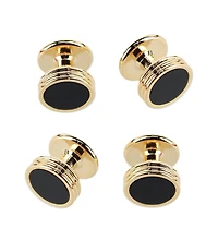 Trafalgar Men's Xaviar Ring Detailed Circular Cufflink Stud Set