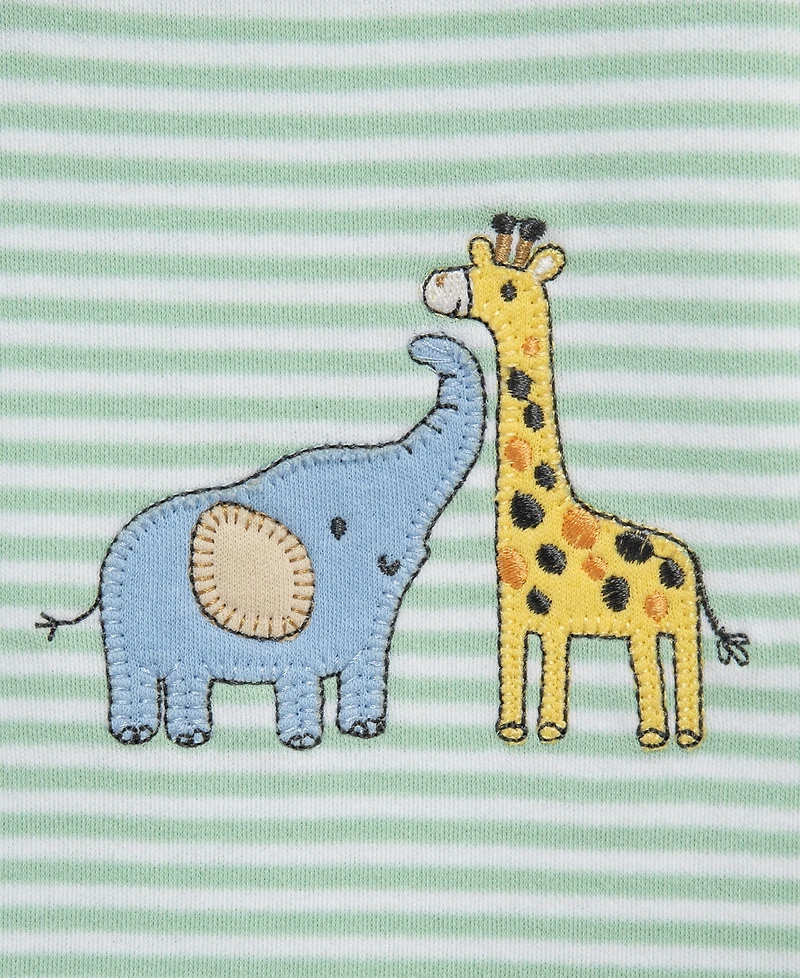 Little Me Baby Boys' Safari Short-Sleeve and Sleeveless Romper, 2-Pack Set