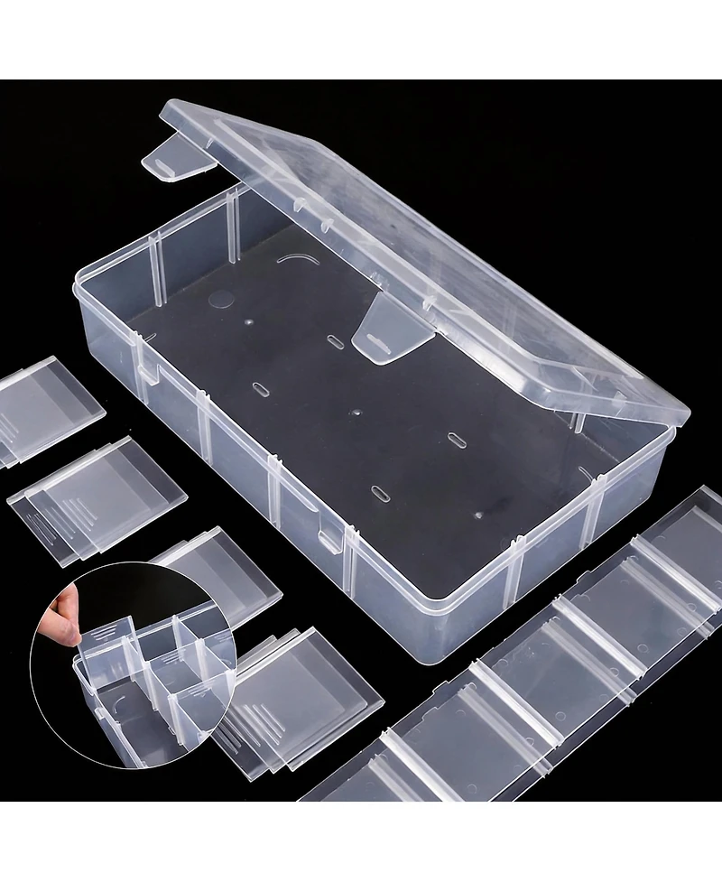 Gnuadz 3 pack 15-Grid Plastic Organizer Box with Dividers for Crafts