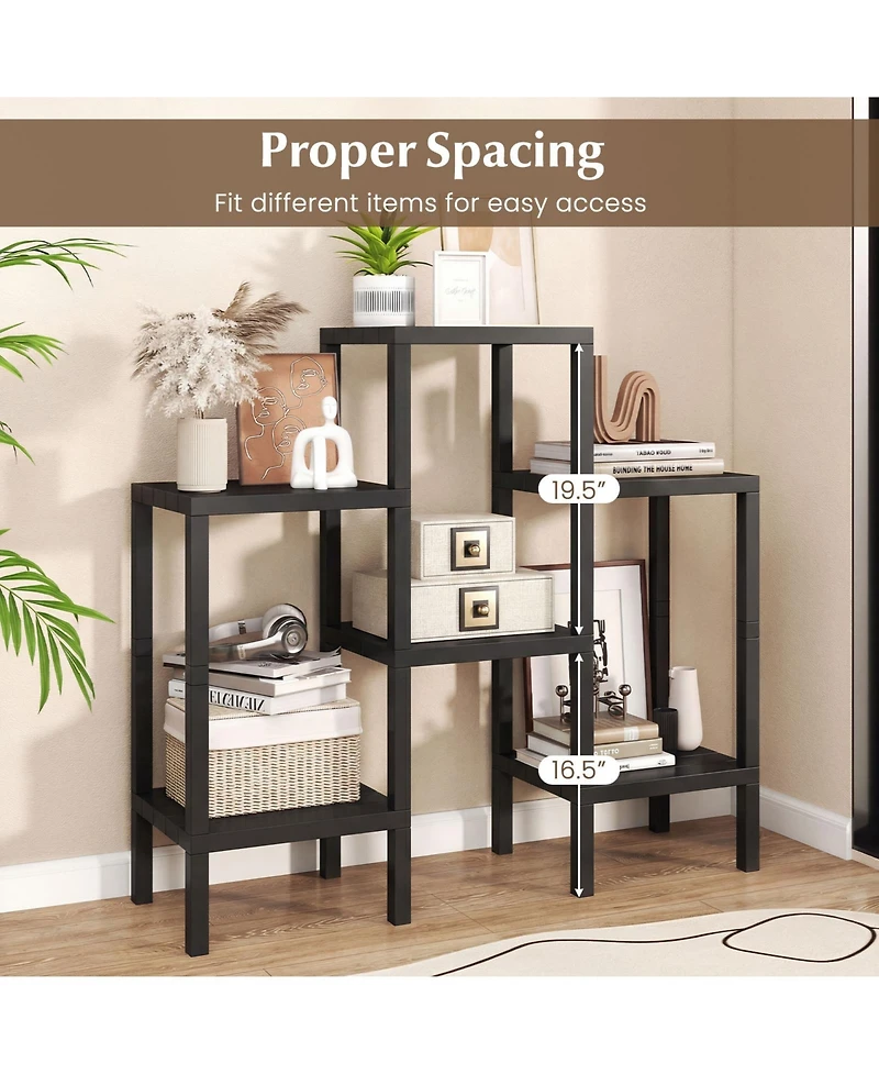 Sugift 6-Tier Plastic Modular Storage Shelves for Living Room and Kitchen