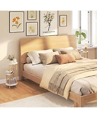 Gouun Set of 2 Compact Bamboo 3-Tier Round Side Tables, 12 inch Diameter x 24 inch