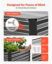 Sugift 2 Pack Raised Garden Beds 6.67 x 3.35 ft Elevated Metal Planter Boxes for Flowers