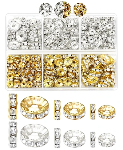 Gnuadz 300pcs Rondelle Spacer Beads Rhinestone Beaded Pens Bracelets Necklaces Craft