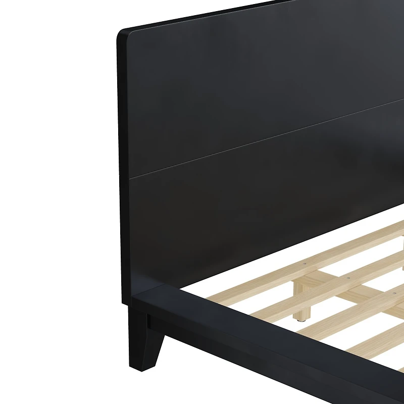 Streamdale Furniture Platform Bed Frame with Headboard , Wood Slat Support, King