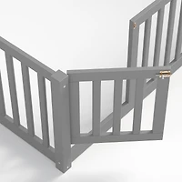 Streamdale Furniture Bed Floor Bed with Safety Guardrails and Door