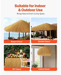 Artificial Thatch Roof 1.3 x 3.9 ft Waterproof Fire-Resistant for Tiki Bars