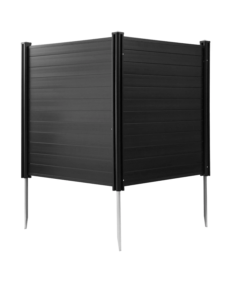 Sugift 2 Panel Outdoor Privacy Screen 48 x 48 in Vinyl Fence for Pool Equipment