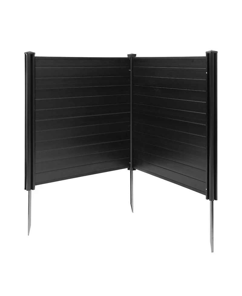 Sugift 2 Panel Outdoor Privacy Screen 48 x 48 in Vinyl Fence for Pool Equipment