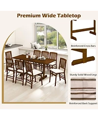 Gouun 71 in Farmhouse Rectangular Dining Table for 6-8 with Rubber Wood Legs