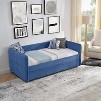 Streamdale Furniture Boucle Daybed w/ Twin Trundle Sofa Bed