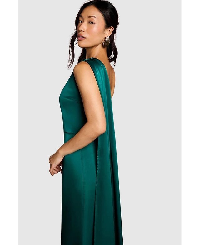 macy's one shoulder dress Adrianna Papell Women's Petite One-Shoulder Ball Gown - Green
