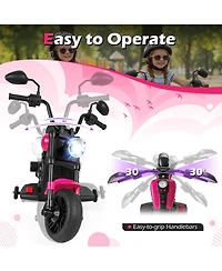 Slickblue 6V Electric Kids Motorcycle with Training Wheels, Headlight and Music