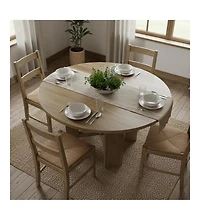 Tribesigns Round Dining Room Table for 4-6, 47'' Farmhouse Table, Kitchen Dinner Room Tables, Rustic Circle Tables