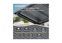 Aecojoy 12'x8' Outdoor Hardtop Metal Gazebo with Curtain and Netting