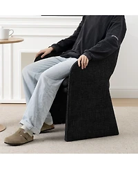 Maison Boucle Set of 2 Upholstered Fabric Dining Chairs, 19-Inch Dining Armchairs