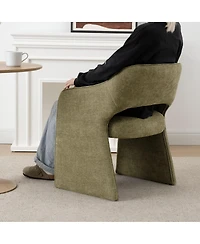Maison Boucle Set of 2 Upholstered Fabric Dining Chairs, 19-Inch Dining Armchairs