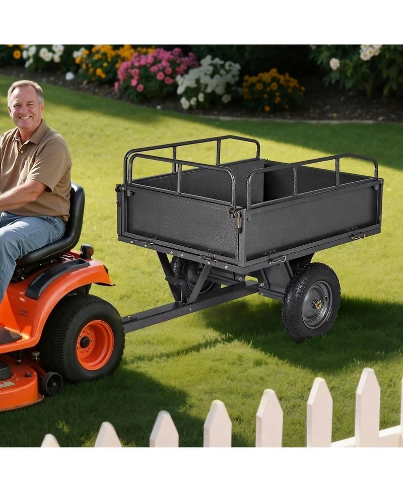 Sugift Utility Trailer 10 Cubic Feet 500lbs Capacity for Atv Utv Hauling