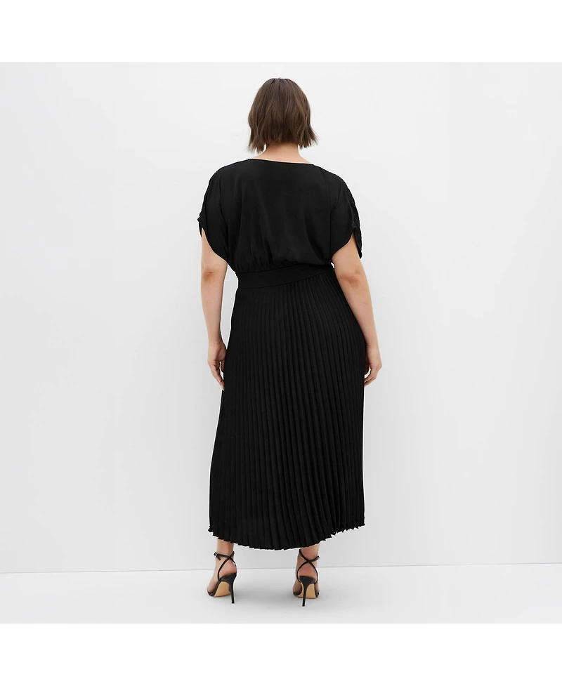 City Chic Women's Elia Pleat Dress