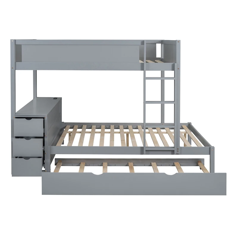 Streamdale Furniture Full-Over-Full Bunk Bed with Twin size Trundle