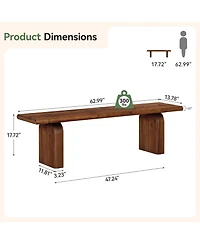Tribesigns Solid Wood Entryway Bench, Farmhouse Indoor Wooden End of Bed Bench
