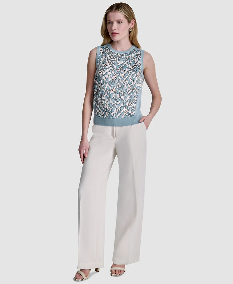 Dkny Women's Sleeveless Printed Sweater