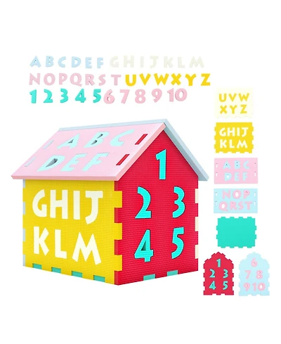 Slickblue Puzzle Floor Mats with Interlocking Alphabet and Number for Kids