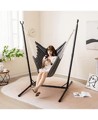 Gouun Hammock Chair with Stand, 6-Position Adjustable Height and Side Pocket