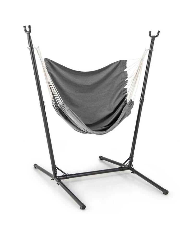 Gouun Hammock Chair with Stand, 6-Position Adjustable Height and Side Pocket