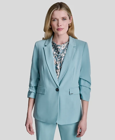 Dkny Women's Notch Collar Ruched-Sleeve Blazer