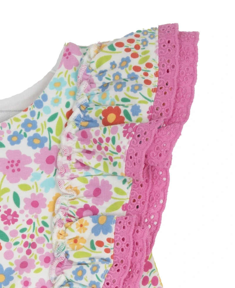 Rare Editions Baby Girls' Floral Print Dress, Bloomer and Headband, 3-Piece Set