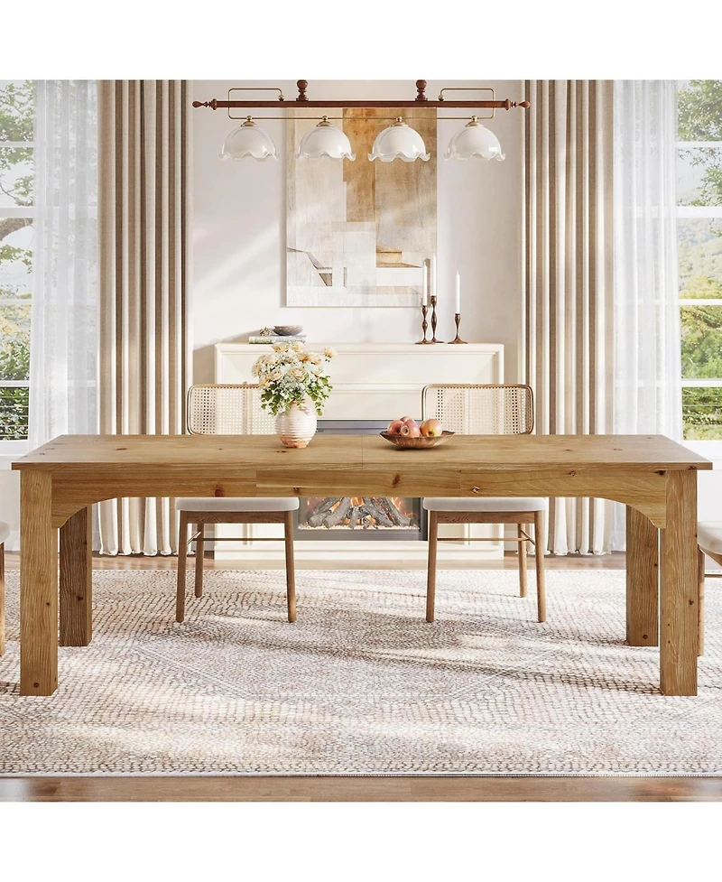 Tribesigns 78.7-Inch Large Dining Table for 6-8 People, Solid Wood Farmhouse Kitchen Table, Narrow Long Rectangular Dinner Tables