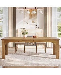 Tribesigns 78.7-Inch Large Dining Table for 6-8 People, Solid Wood Farmhouse Kitchen Table, Narrow Long Rectangular Dinner Tables