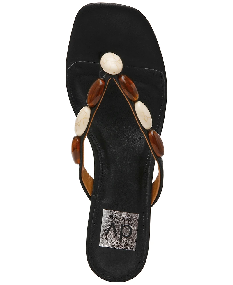 Dv Dolce Vita Women's Bowi Beaded Kitten Heel Sandals