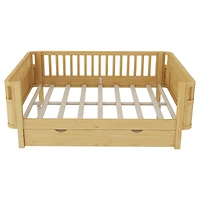 Streamdale Furniture Full Wood Platform Bed with Rails