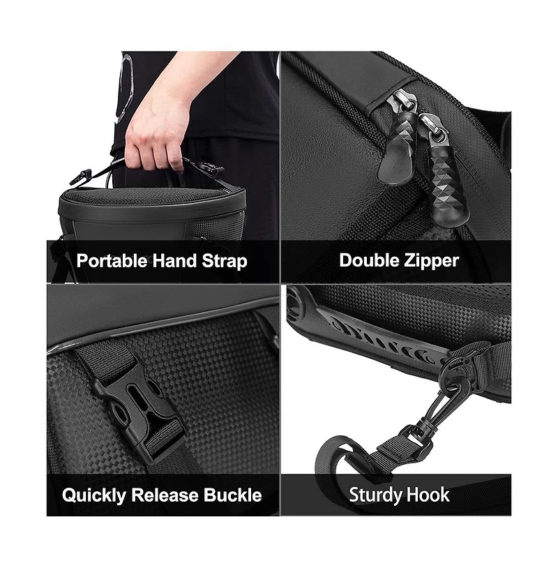 Aoligeijs Motorcycle Tail Bag Waterproof Rear Seat Storage with Shoulder Strap, 10L Motorbike Saddle for Travel Commuting Riding