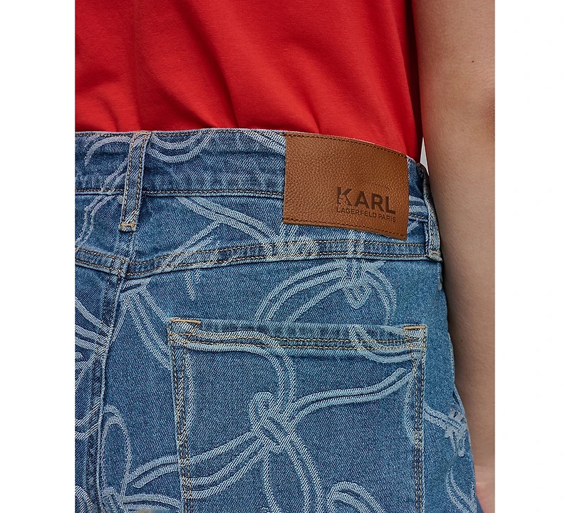 Karl Lagerfeld Paris Petite Mid-Rise Ankle Jeans