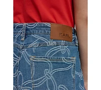 Karl Lagerfeld Paris Petite Mid-Rise Ankle Jeans