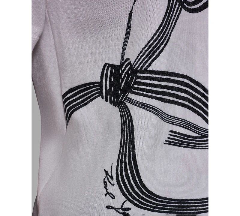 Karl Lagerfeld Paris Petite Crewneck Puff-Sleeve Sweater