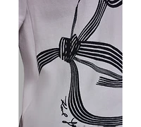 Karl Lagerfeld Paris Petite Crewneck Puff-Sleeve Sweater