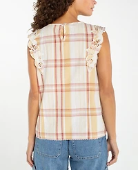 Liverpool Los Angeles Women's Plaid Crewneck Top