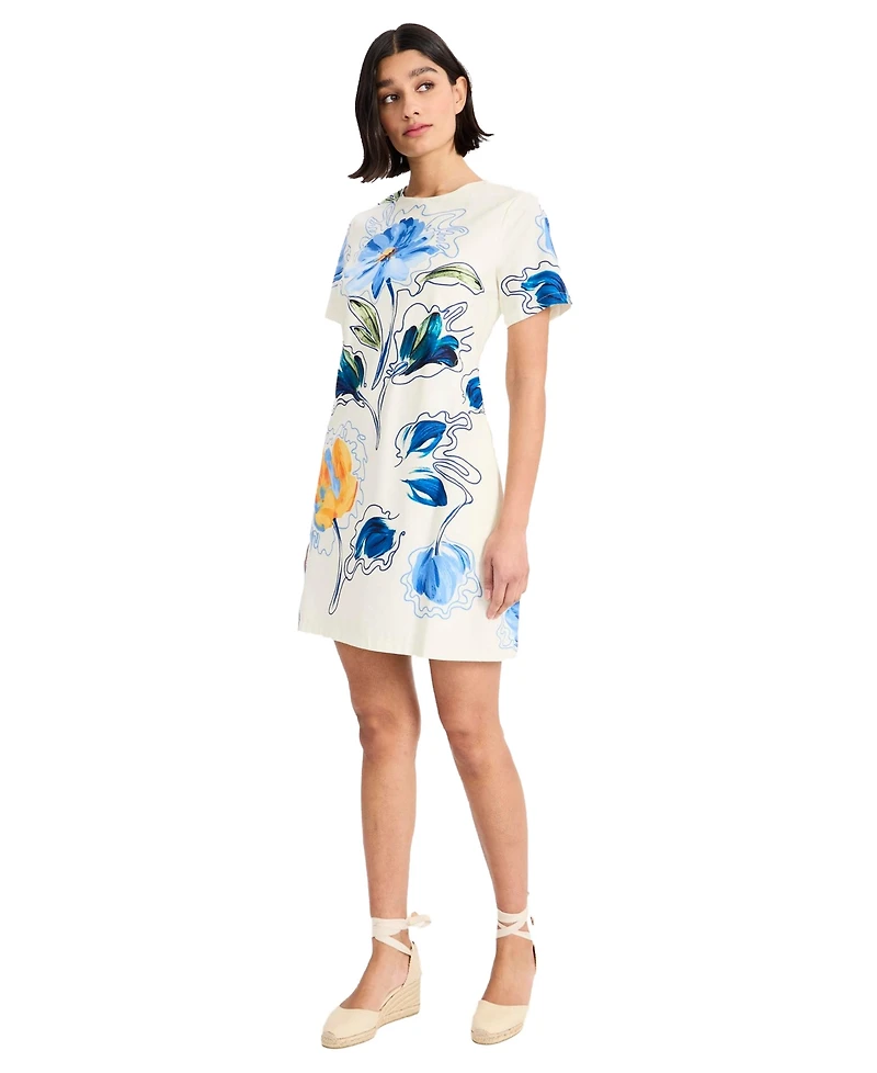 Maggy London Women's Crew Neck Short Sleeve Dress