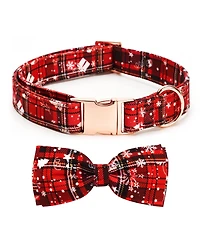 Aronkl Adjustable Bow Tie Dog Collar Cute Printed Patterns Durable Soft for Dogs Spring Summer