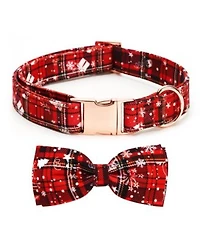 Aronkl Adjustable Bow Tie Dog Collar Cute Printed Patterns Durable Soft for Dogs Spring Summer
