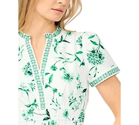 CeCe Women's Short-Sleeve V-Neck Maxi Dress