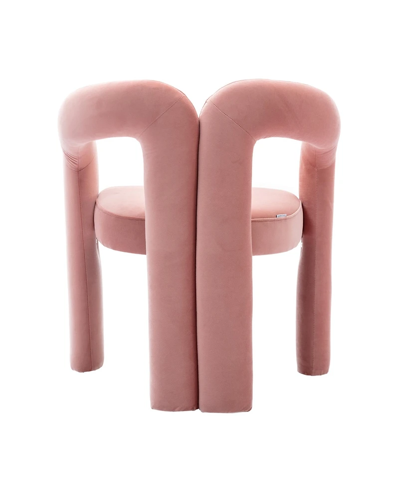 Rainsken Velvet Accent Chair Set of 2, Barrel Chairs with Curved Backrest and Elephant Feet for Living Room Decor