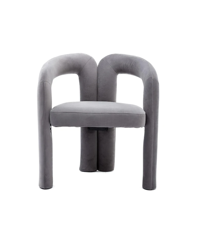 Rainsken Luxury Velvet Upholstered Barrel Chair Set of 2, Side Chairs Featuring Curved Back and Elephant Feet for Living Room