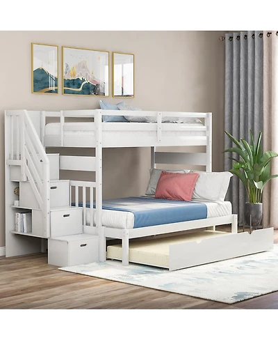 Streamdale Furniture Twin over Full Bunk Bed with Twin Size Trundle